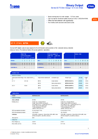Thumbnail of document Data Sheet - 9275 Binary output